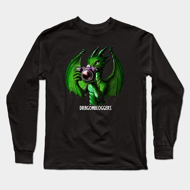 Ready Camera Action Green Dragon Long Sleeve T-Shirt by Shopping Dragons